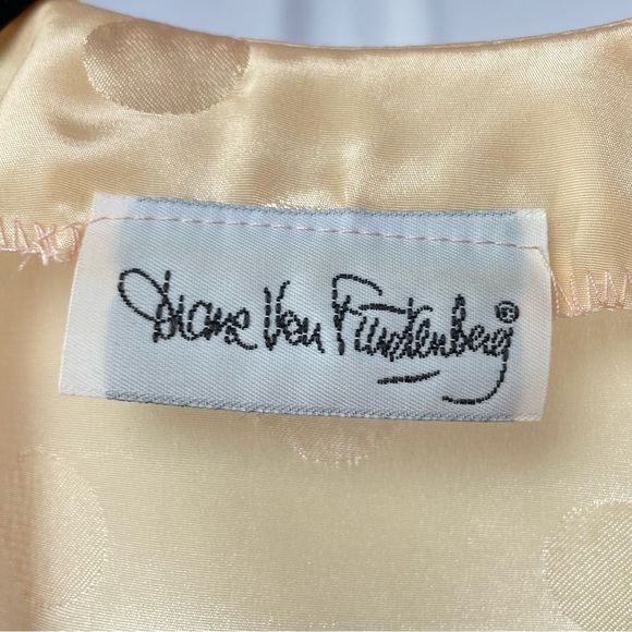 Vintage Diane von Furstenberg  Polka Dot Print Midi Length Wrap Dress in Cream 8 - Picture 5 of 7